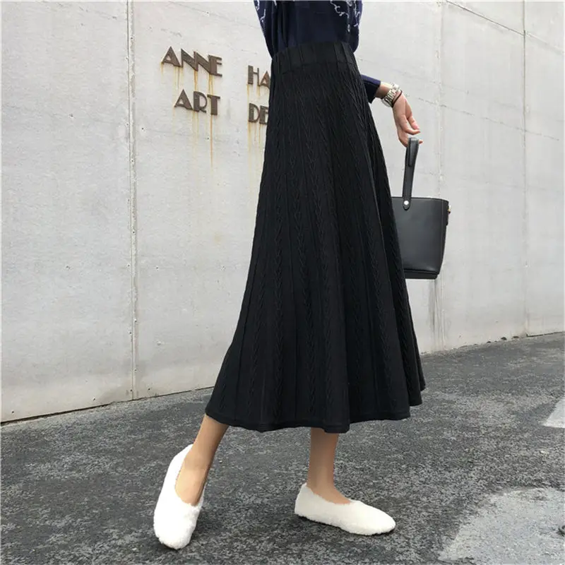 Женская трикотажная юбка HziriP длинная однотонная эластичная с высокой талией