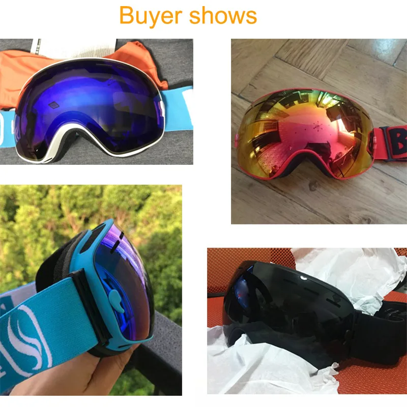 UV400 Анти туман двухслойные лыжные очки большие линзы Лыжная маска Лыжный спорт