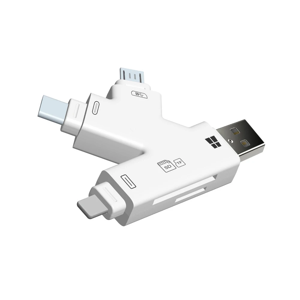 4 в 1 устройство для чтения карт с разъемом типа папа микро usb/SD/TF/USB/type c адаптер iOS