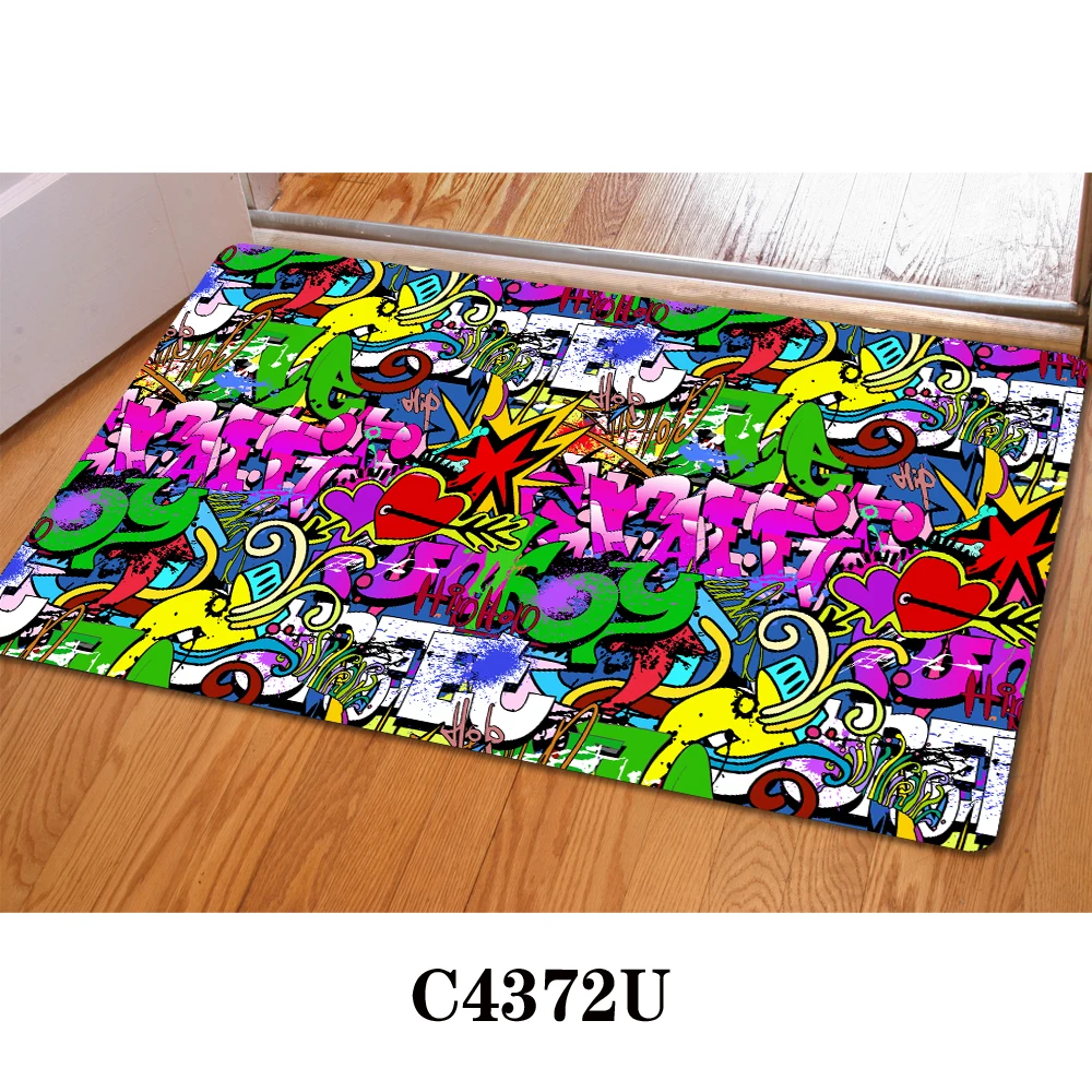 HUGSIDEA 3D коврик с принтом граффити для входной двери коврики гостиной кухни