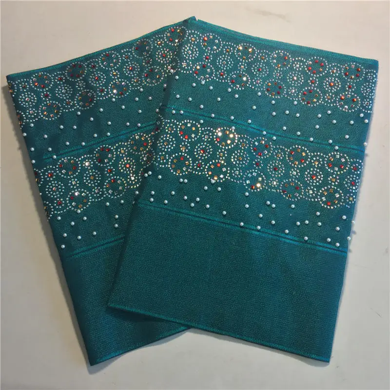 ASO OKE Heavy Quality Plain Color With Many Stones And Beads 2Pcs/Bag Free Shipping Nigeria Hijab Aso Oke Headtie 40 | Дом и сад