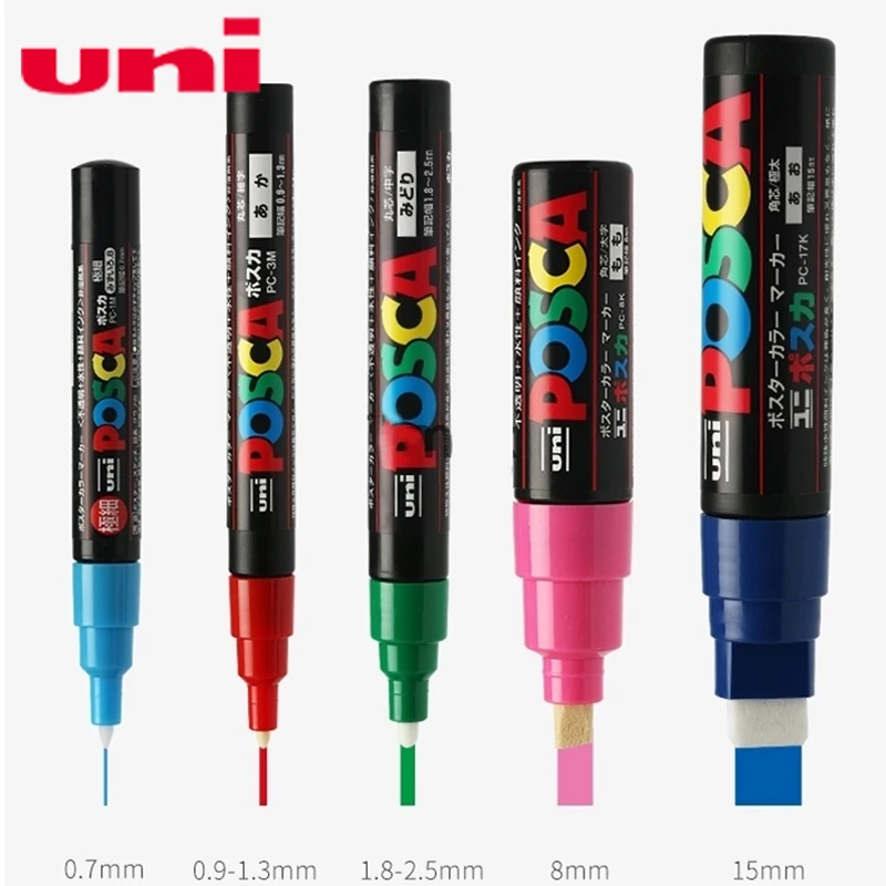 Uni Posca PC 3M ручка маркер для рисования с тонким наконечником 0 9 мм 1 3 набор из 8