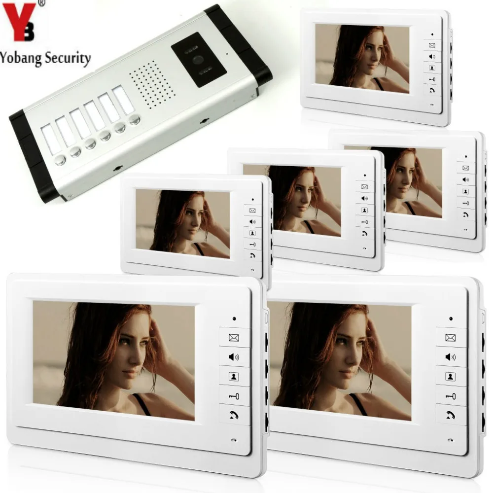 Yobang Security Wired 7&quotInch Touch Screen Video Door Phone Doorbell Kits Two Way Intercom Systems For Home Location | Безопасность и