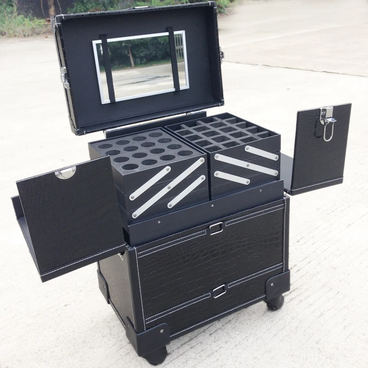 Косметички тележка для ногтей макияж Чехол с прокаткой коробка красоты Toolbox