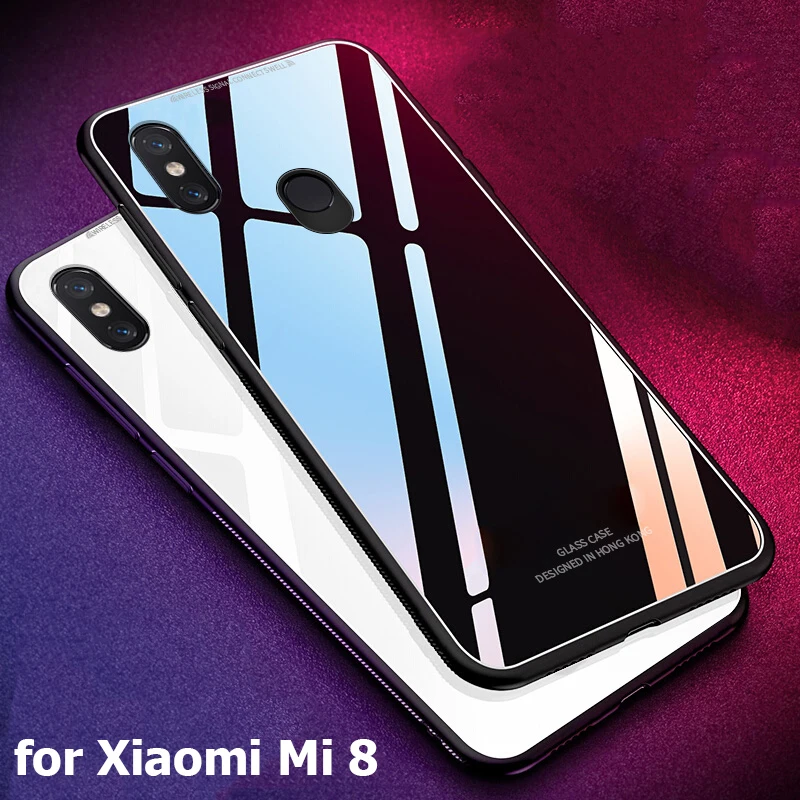 Роскошный Гибридный чехол для Xiaomi Mi6 задняя крышка из закаленного стекла