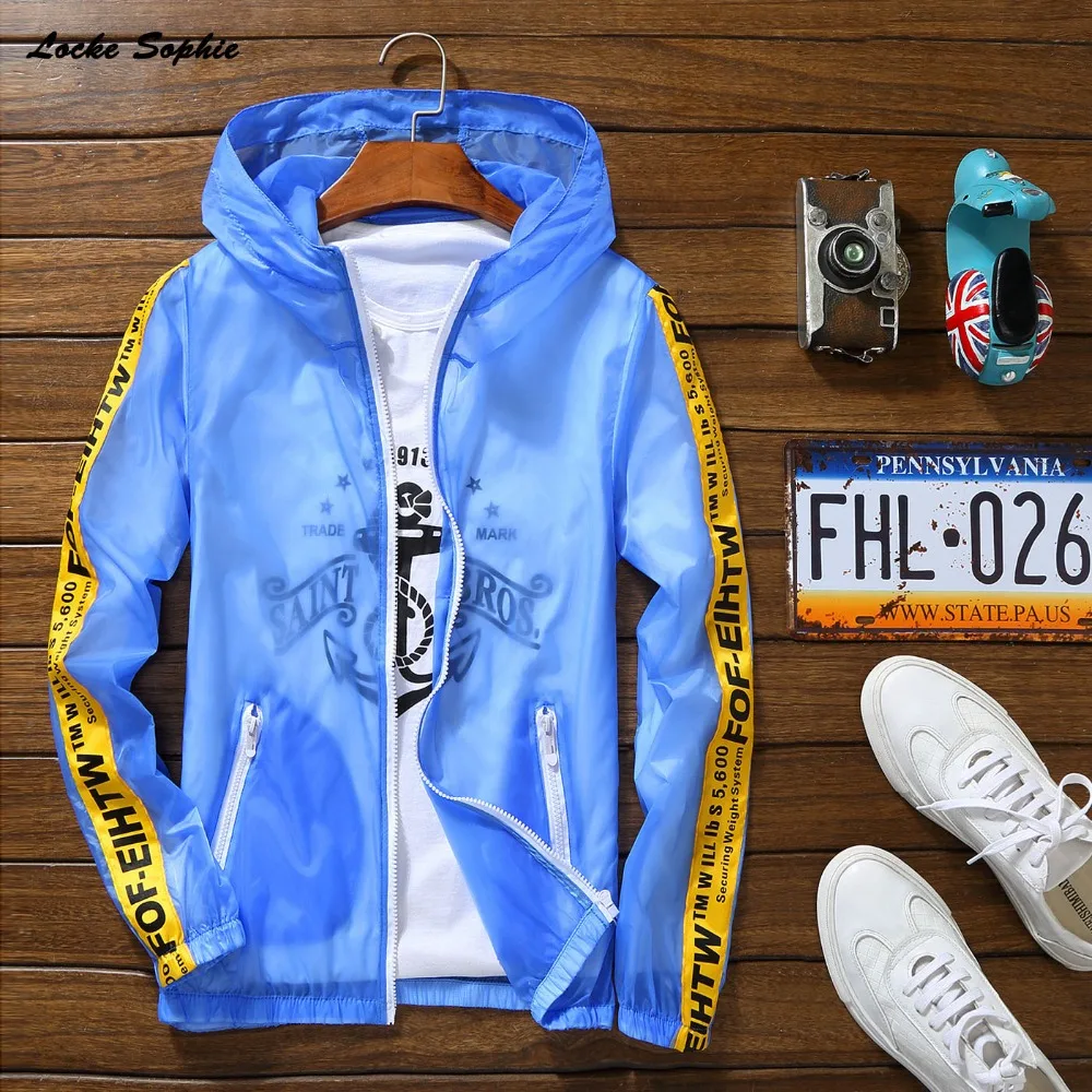 1pcs Men Plus size zipper jackets coats 2020 Summer Fashion Breathable thin splicing Hooded Coats Travel jacket | Мужская одежда