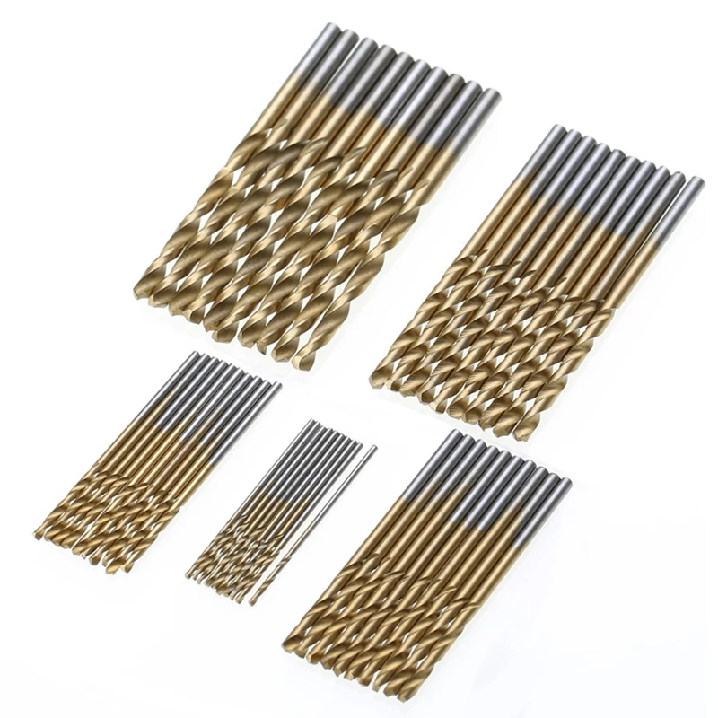 100pcs Twist Drill Bit Set Titanium Coated Mini Micro-Precision 1/1.5/2/2.5/3mm Perfect for Wood Plastic Stee | Инструменты