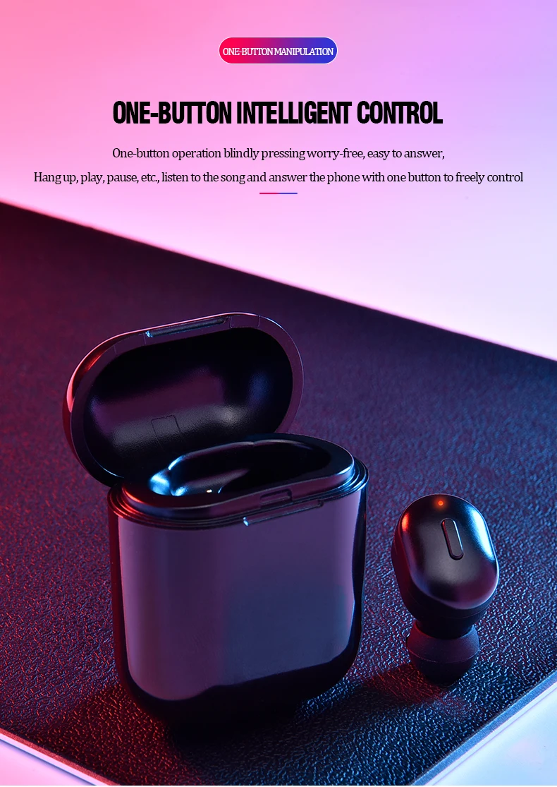 T1 мини беспроводные Bluetooth наушники 3D HiFi одиночная гарнитура в ухо глубокий бас спортивные наушники с микрофоном для iPhone XiaoMi