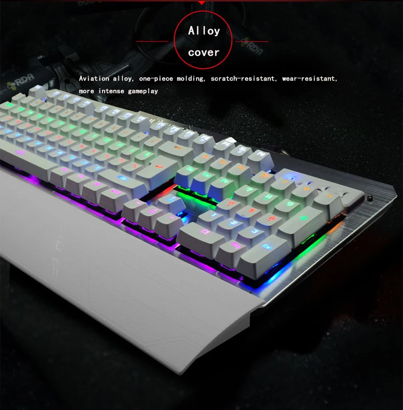 K26 Механическая игровая клавиатура RGB подсветка геймерская клавиатура синий переключатель механическая клавиатура кабель для компьютера Pro Gamer