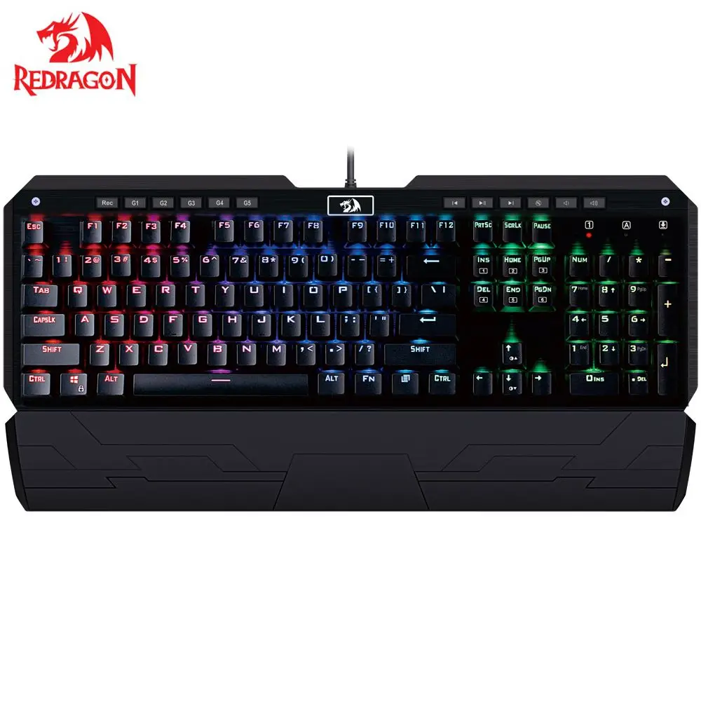 Механическая клавиатура Redragon K555 INDRAH игровая с RGB подсветкой 104 клавиш подставкой