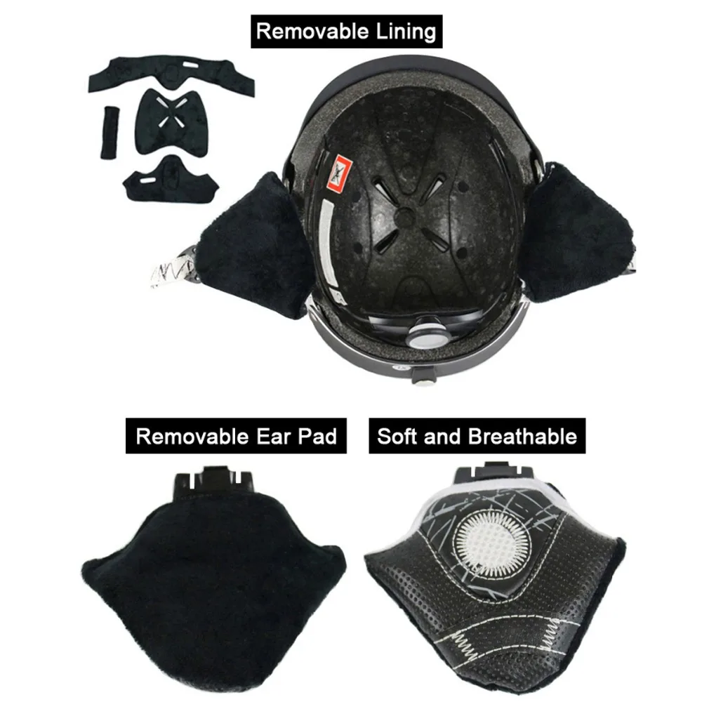 LOCLE Half-covered Skiing Helmet CE Certification Ski Helmet 8 Air Vents Snow Skiing Skateboard Snowboard Helmet 56-63cm