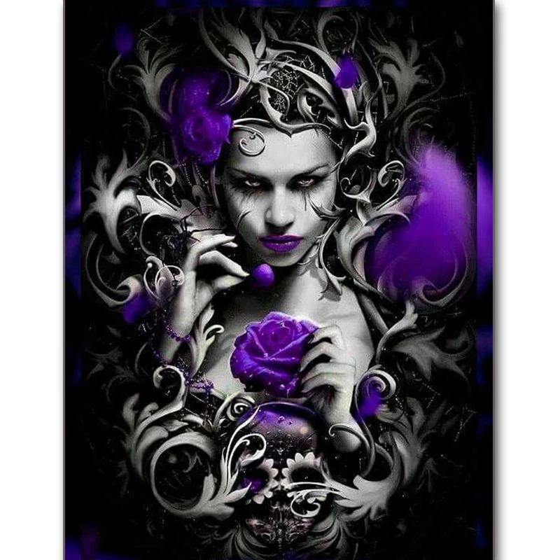 

Full Square/Round Drill 5D DIY Diamond Painting "Skull & woman" 3D Embroidery Cross Stitch Mosaic Home Decor