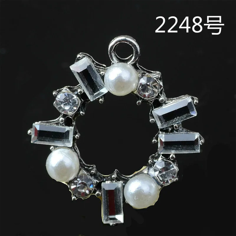 

50PCS 18*22mm New Imitation Crystal Pearl Circle Shape Charms Jewelry Findings fit Bracelet Necklace Handmade Craft