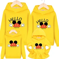 family matching outfits 2021 new hooded sweatshirt mom and daughter dress kid christmas sweaters family christmas clothes mickey