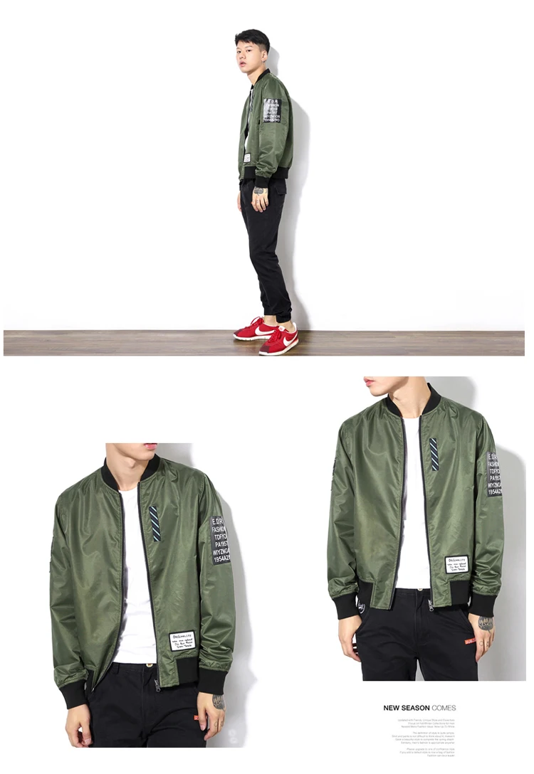 2017 Высокое Качество Army Green Военная Красные мужские Летную Куртку Пилота Ввс