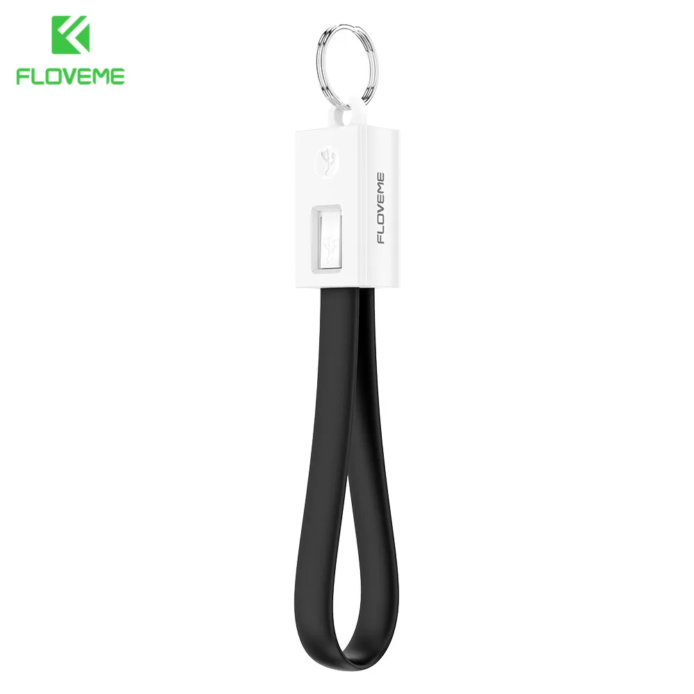 Floveme Портативный ключ Дизайн Мини Micro USB кабель для Samsung Galaxy S7 Xiaomi Redmi 4x телефон Зарядное устройство Кабели Micro USB кабель для передачи данных micro usb кабель для зарядки телефона - Цвет: Mysterious Black