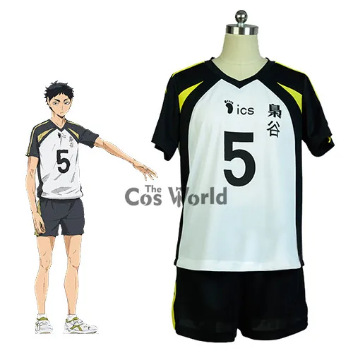 

Haikyuu No.5 High School Uniform T-shirt Tops Pants Sportswear Jersey Anime Cosplay Costumes