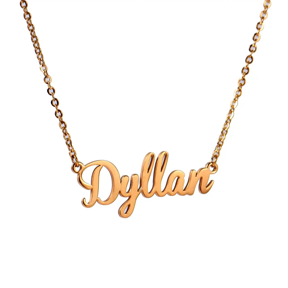 2018 Personalized Customer Name Necklace Stainless Steel Gold Pendant Motto Devotion Lovers Romantic Gifts Handmade jewelry | Украшения и