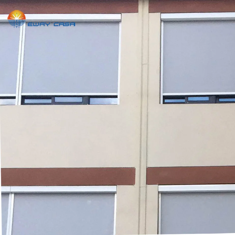 EWAY CASA затемненные моторизованные шторы на роликах ветрозащитные моторные рулонные шторы Dooya умные электрические Наружные Жалюзи NO_MRB_ORC_35T