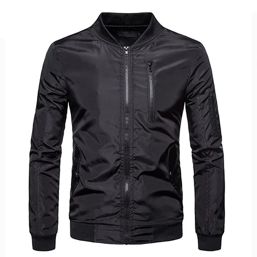 black ZYFG куртка пальто Мужская мода весна мужская одежда на молнии Спортивная одежда с длинным рукавом пальто верхняя одежда пальто осенняя мужская куртка - Цвет: black