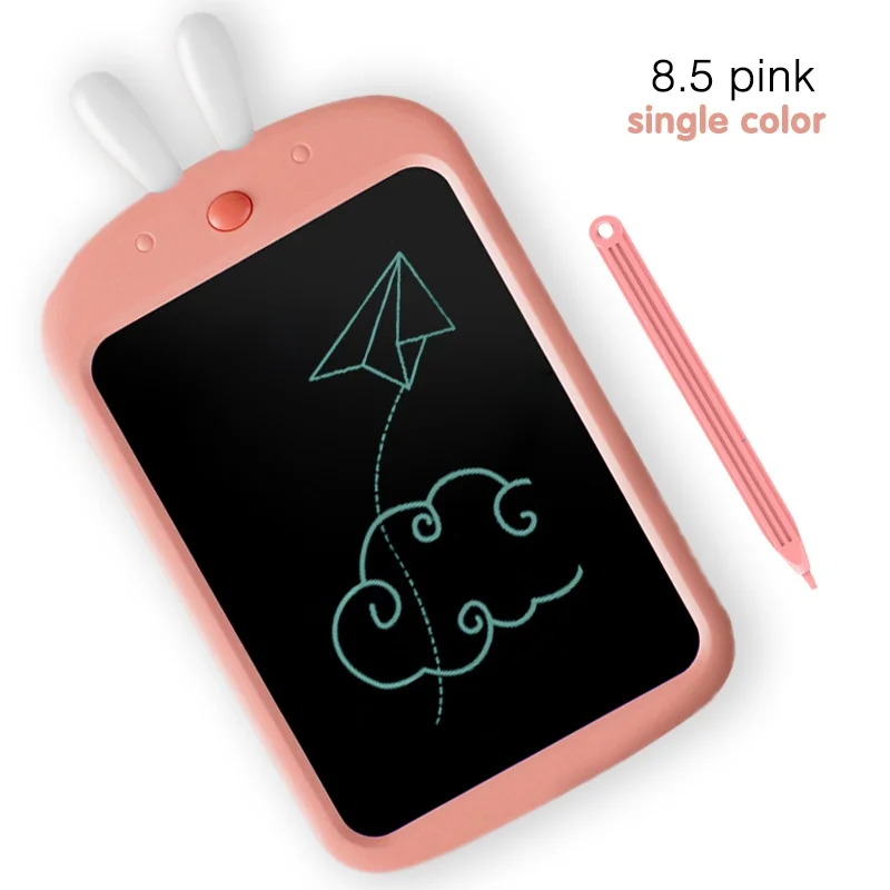 8.5inch single pink Beiens 8,5 дюймов lcd доска для рисования цифровой планшет для письма с кроликом с ручкой портативные электронные игрушки для рисования Детские обучающие игрушки - Цвет: 8.5inch single pink