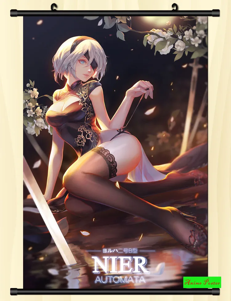 NieR Automata настенная прокрутка печатная картина домашний декор японский мультфильм