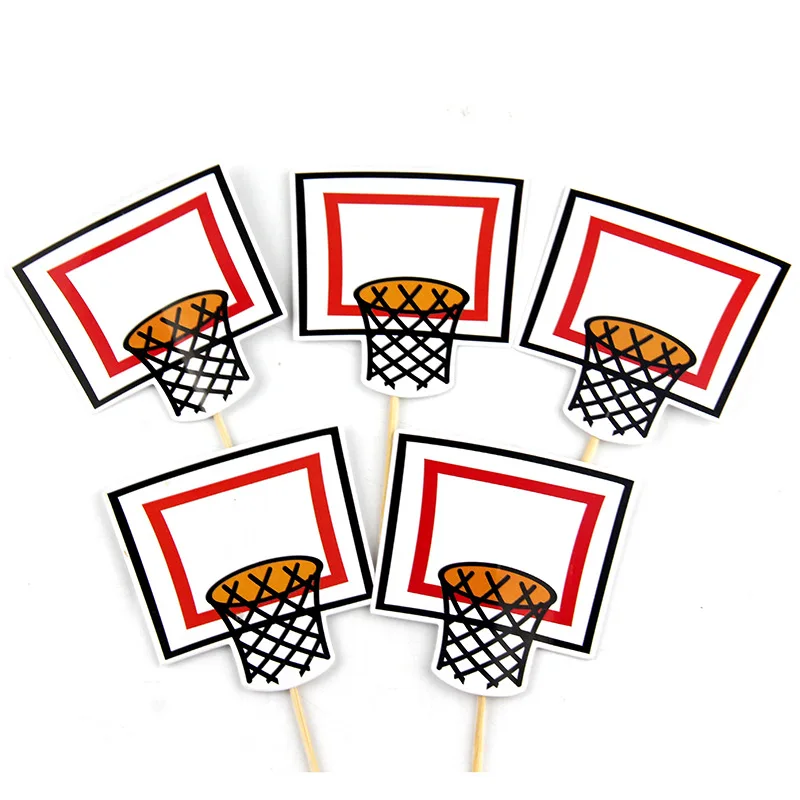 Basketball hoop Топпер для торта флаги Футбол Баскетбол Футбол кекс топперы Невеста дети счастливый пирог на день рождения или свадьбу обертка вечерние выпечки DIY - Цвет: Basketball hoop