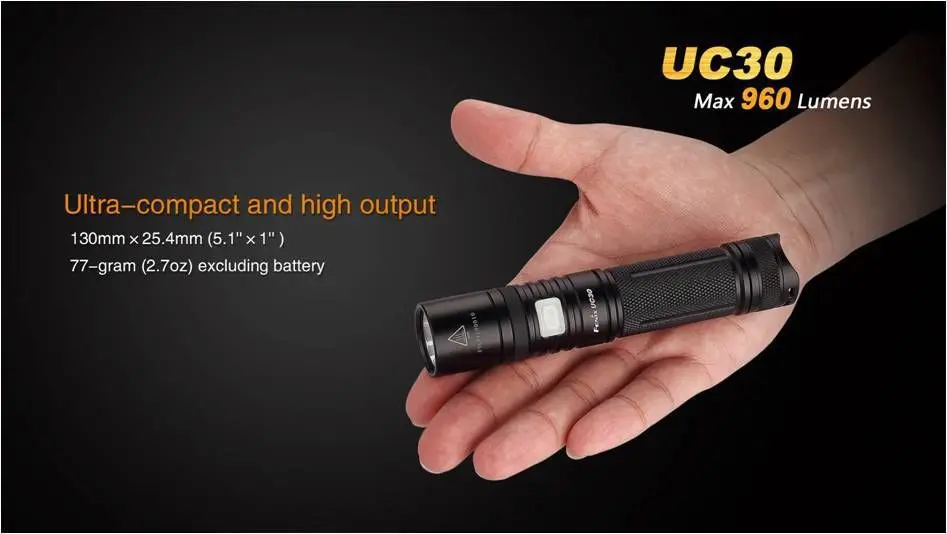 Fenix UC30 flashlight XM-L2 (U2) LED 960 Lumens Micro-USB rechargeable Flashlight w/ Battery | Лампы и освещение