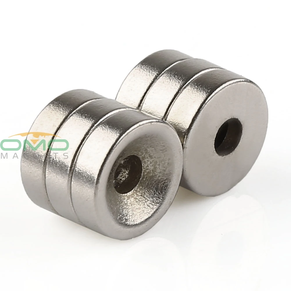 OMO Magnetics New 6pcs Super Strong Round Neodymium Countersunk Ring Magnets 10mm x 3mm Hole: Rare Earth N50 | Обустройство дома