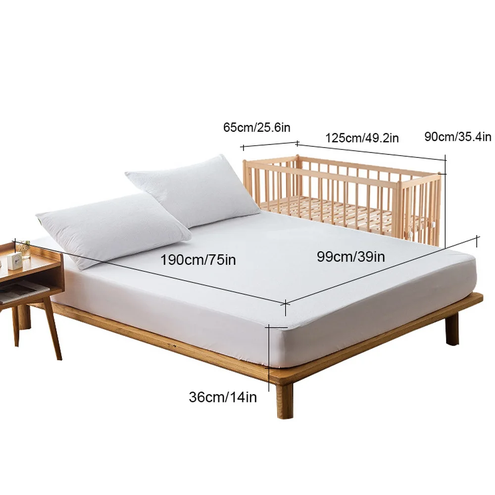 Полиэфирное однотонное покрывало для кровати водонепроницаемый матрас защитная