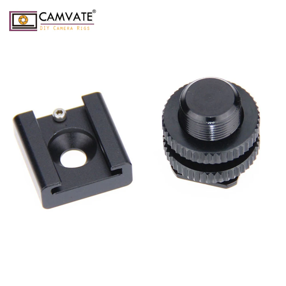 CAMVATE 1/4 "Горячий Холодный башмак крепление + 5/8"-27 наружная резьба адаптер для