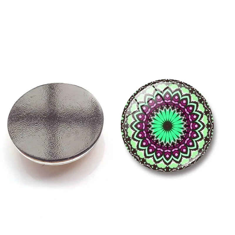 5Pcs Mandala Refrigerator Magnetic Sticker Creative Art Flower Glass Cabochon fridge sticker Message Holder Board Random | Дом и сад