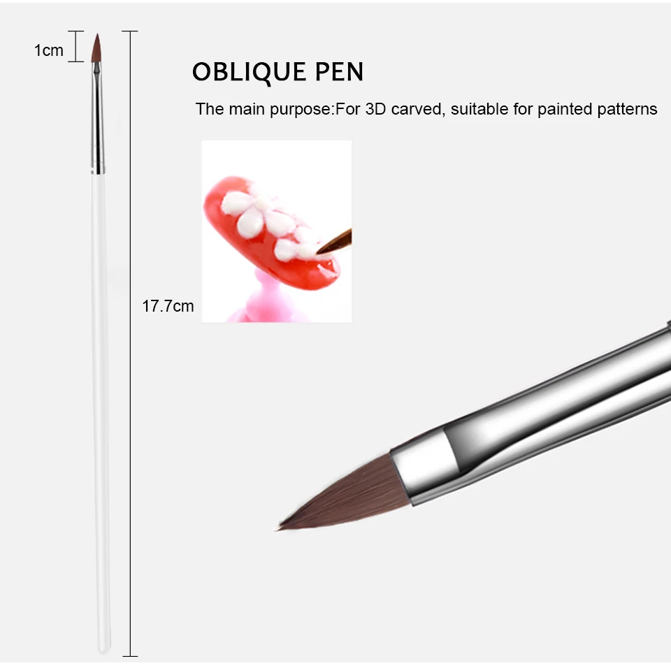 Vrenmol 3 шт./компл. кисти для рисования ногтей DIY акрил УФ Гель-лак Penselen Tekening Schilderen Советы Комплект 3D Советы Инструменты для дизайна ногтей