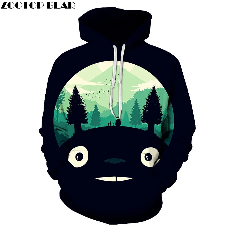 Аниме толстовки 3D Totoro impreso hombres mujeres sudaderas moda пуловер Повседневный chndales marca Прямая поставка ZOOTOP oso