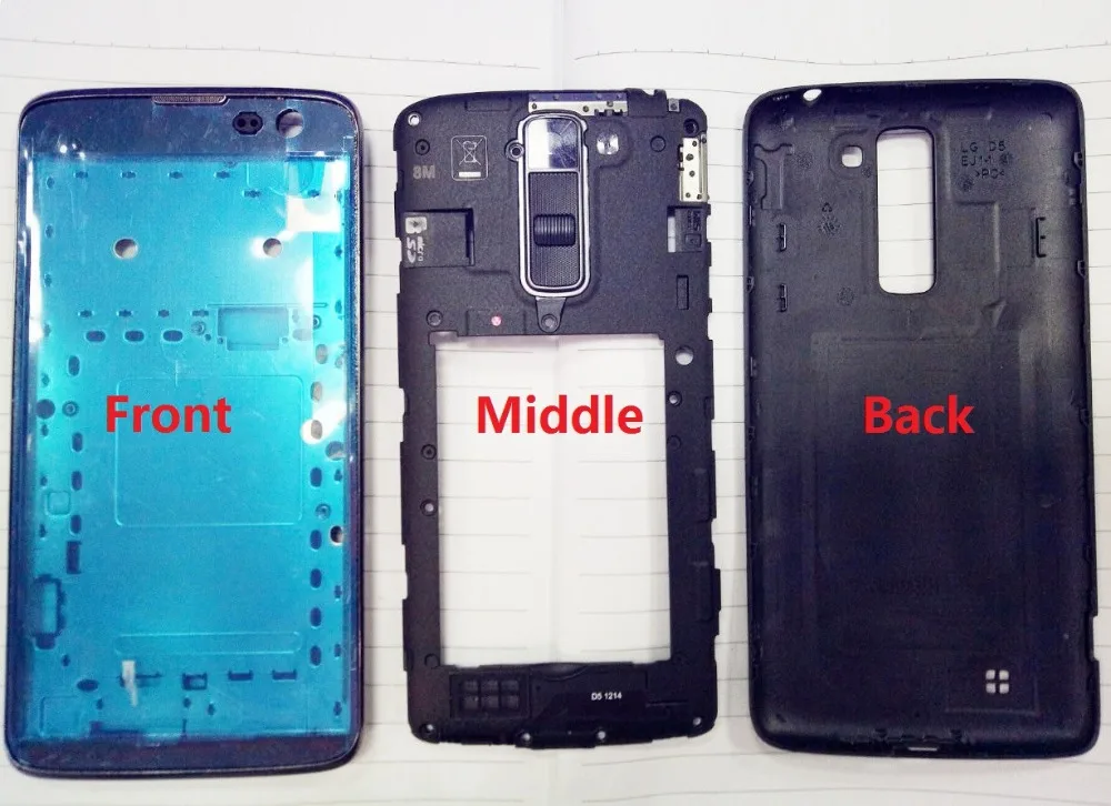 Для LG K7 X210 X210DS Передняя ЖК-рамка Корпус средняя камера объектив стеклянная рамка задняя крышка батарейного отсека Для LG K7 X210 X210DS Передняя ЖК-рамка Корпус средняя камера объектив стеклянная рамка задняя крышка батарейного отсека