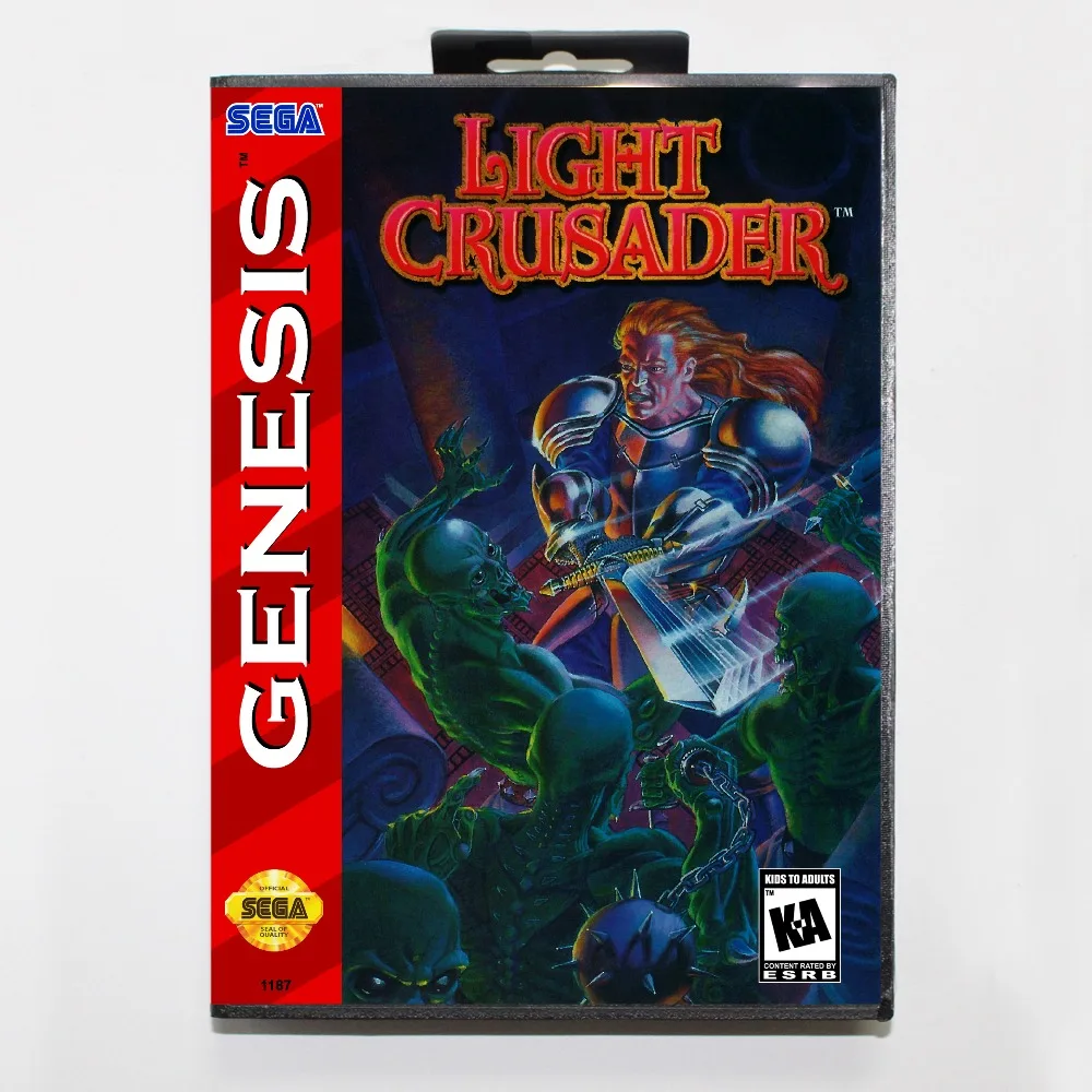 

New 16 bit MD game card - light crusader with Retail box For Sega genesis system