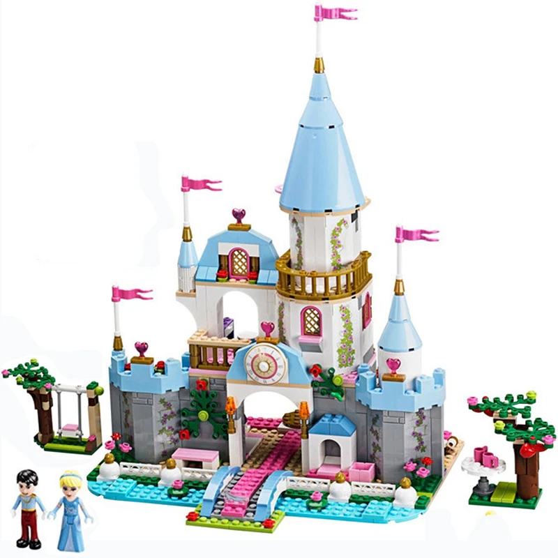 Disney образование принцессы игрушки Романтический замок Золушки строительные