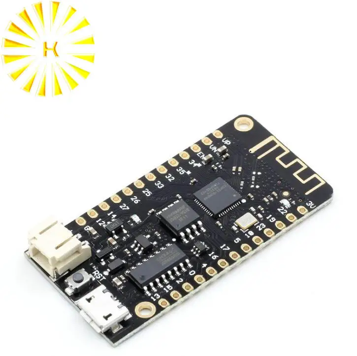 

Wemos32 Wifi Bluetooth Development Board Antenna ESP32 ESP-32 REV1 CH340 CH340G MicroPython Micro USB Lithium Battery Connector