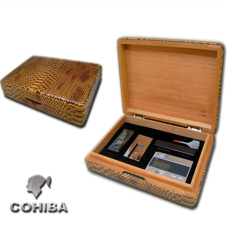 Cohiba cigar lubinski коробка для сигар набор питона Зажигалка увлажняющий бар Влажность стол сигарная полка кедровая сосновая сигарная коробка 6 комплектов