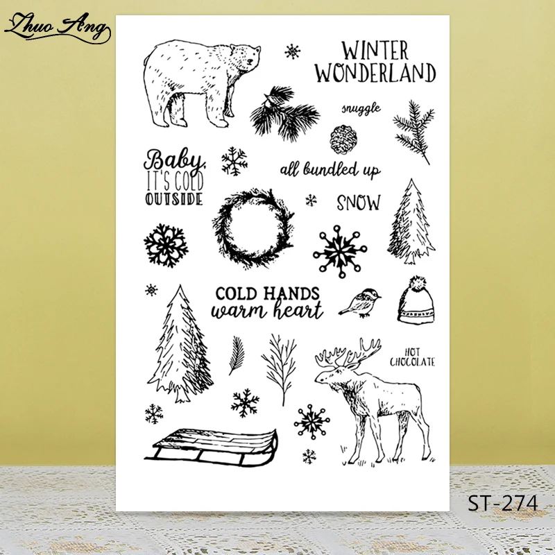 

Christmas Subject Design Clear Silicone Stamp/Seal for DIY Scrapbooking/Photo Album Decorative Card Making Clear Stamps