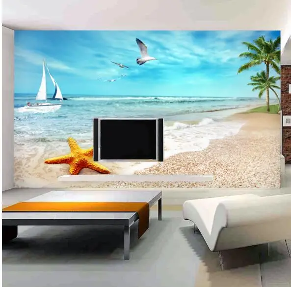 

Large Murals 3D Photo Mural Wallpaper Sea Landscape for Living Room Bedroom