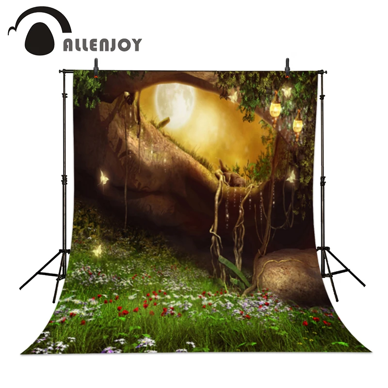 Allenjoy фоны Фэнтези Страна Чудес бабочка Феи съемочные огни Луна профессиональное