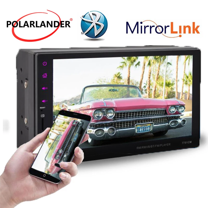 Автомагнитола 2 Din с сенсорным экраном 7 дюймов Android mirror link 9 языков свободные руки