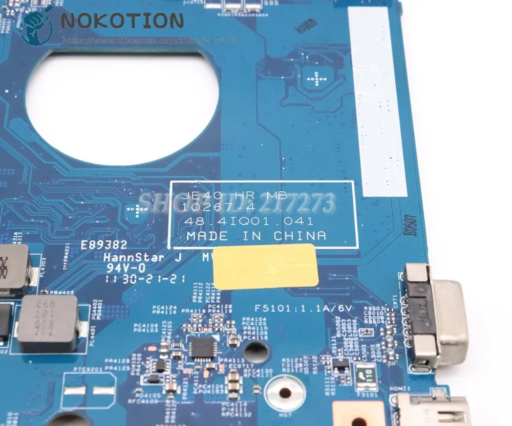 Материнская плата NOKOTION для ноутбука Acer aspire 4752 4755 MBRPT01001 JE40 HR MB 10267-4 48.4IQ01.041