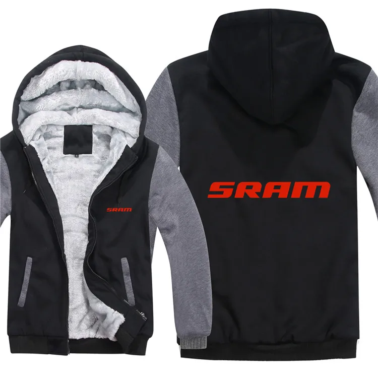 as picture Sram толстовки мужские зимние пальто на молнии флисовые утепленные Sram толстовки пуловер - Цвет: as picture
