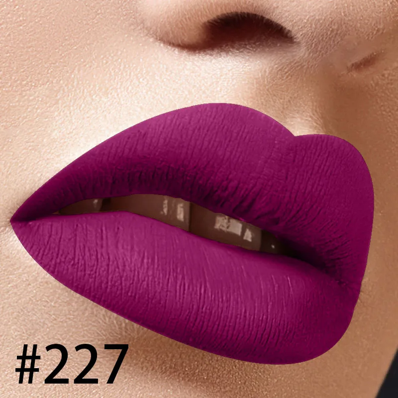 

Цветная 227 Матовая жидкая помада, блеск для губ, оптовая продажа с завода, косметика, макияж, индивидуальный логотип