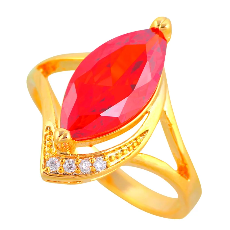 Опт и розница модные ювелирные с золотым оттенком гранат циркон комплекты