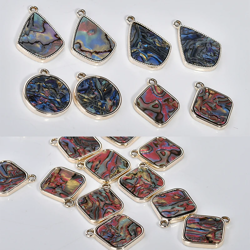 Весенняя подвеска-пластина из сплава имитация моллюсков ромбовидная круглая