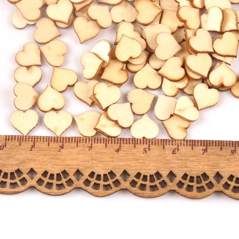 100pcs Mini Natural Heart pattern wooden Scrapbooking Carft for Home decoration diy Handmade 10mm MT1808 | Дом и сад