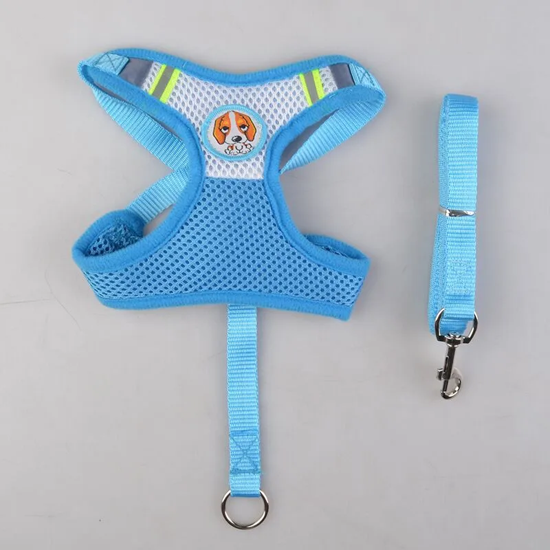 Дышащий поводок и поводки для собак Регулируемый жилет щенков/маленьких средних